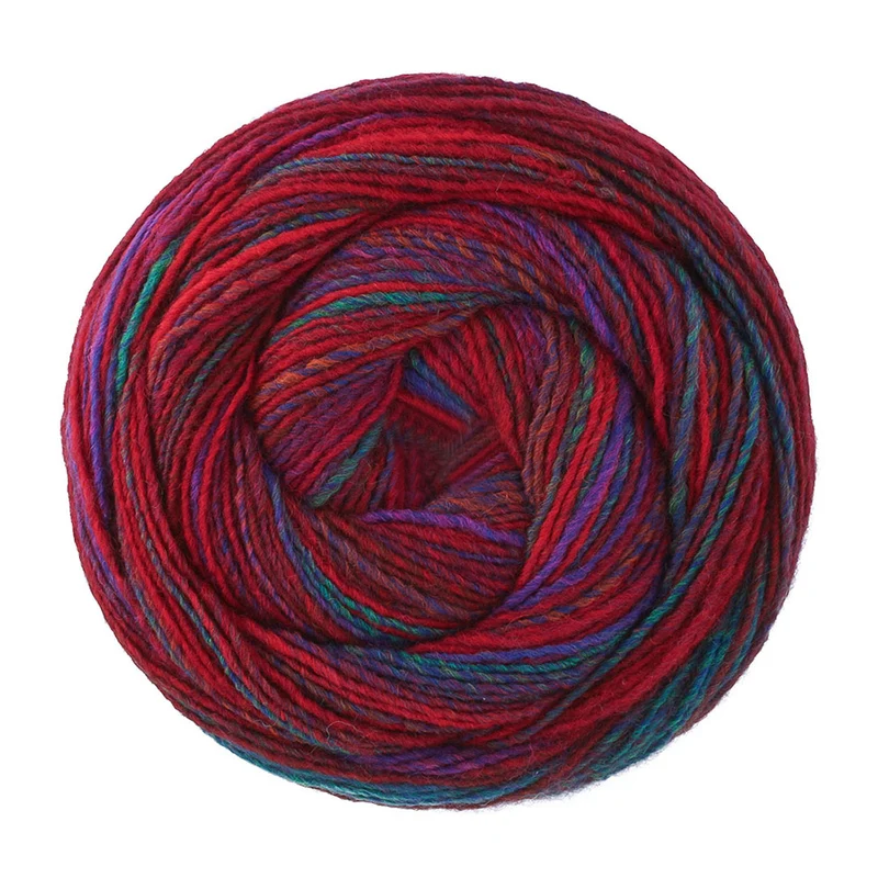 Lana Grossa Gomitolo Disegno 527 Rot/Weinrot/Violett/Petrol/Rotbraun