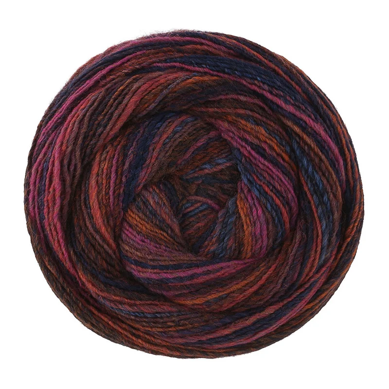 Lana Grossa Gomitolo Disegno 526 Nougat/Marineblau/Nachtblau/Zyklamen/Orange/Grau/Dunkelbraun