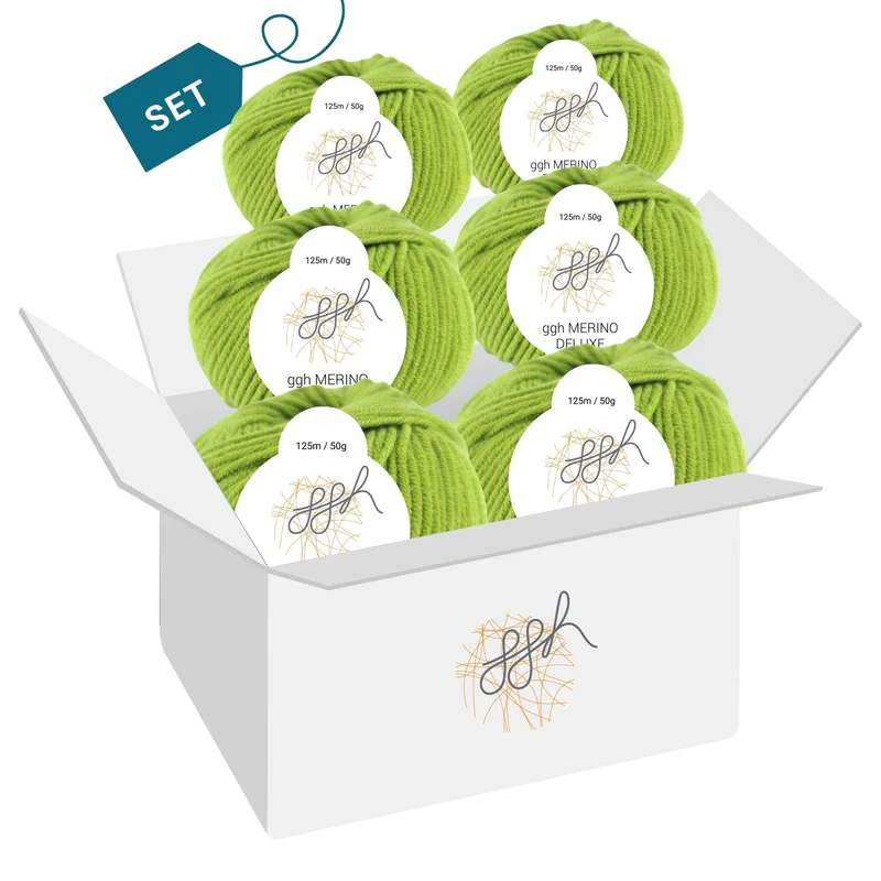 ggh Merino Deluxe - 300g Set (6x50g) - 020 - Moos