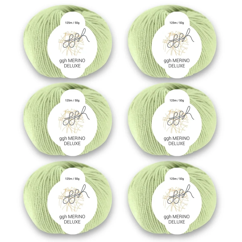 ggh Merino Deluxe - 300g Set (6x50g) - 019 - Helles Limettengrün
