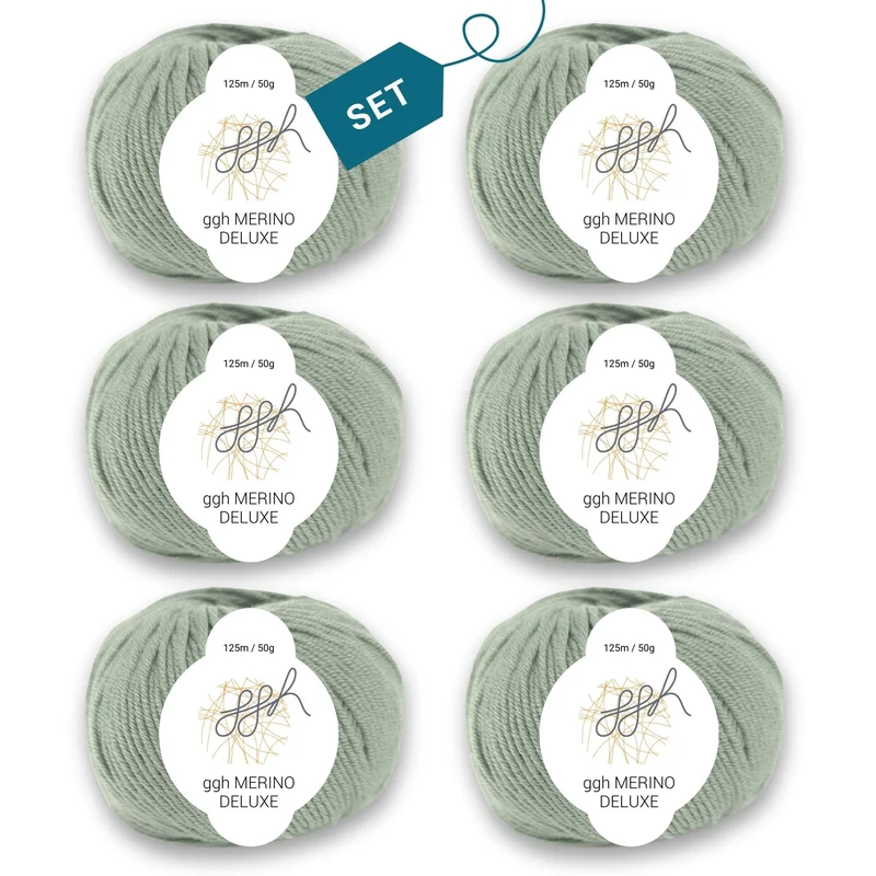 ggh Merino Deluxe - 300g Set (6x50g) - 018 - Schilfgrün
