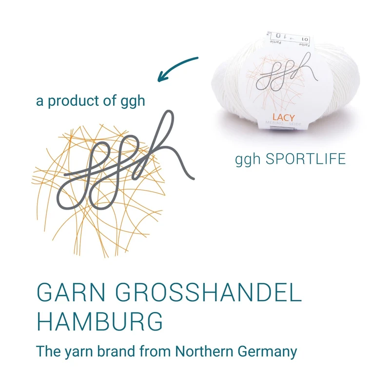 ggh Lacy | Merinowolle mit Seide | 25g - 170m | 001 - Wollweiß