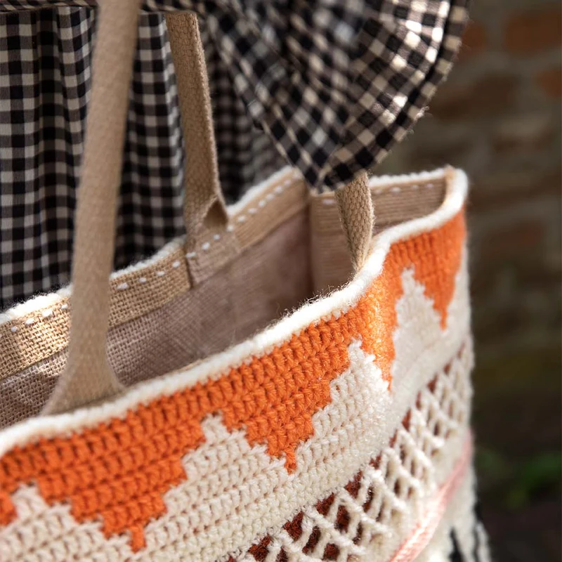 Traumtasche Häkelpaket 01 Chestnut – Sunset – Rosé mit Tasche