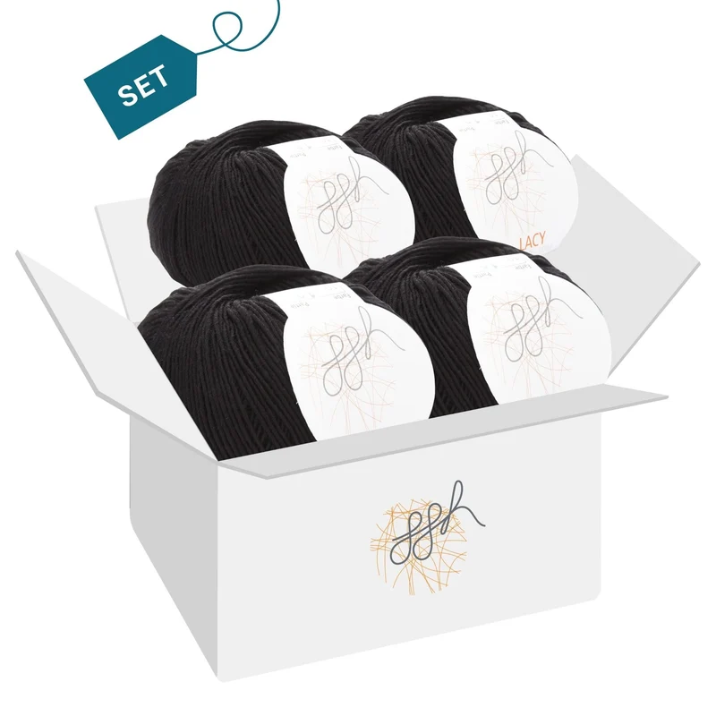 ggh Lacy | Set mit 4 x 25g (insg. 100g) - 010 - Schwarz