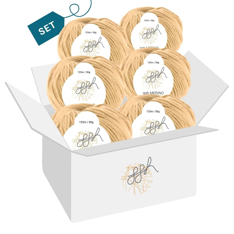 ggh Merino Deluxe - 300g Set (6x50g) - 008 – Beigebraun