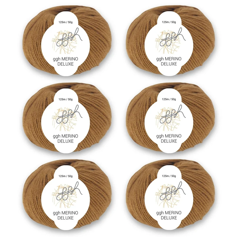 ggh Merino Deluxe - 300g Set (6x50g) - 007 - Hirschbraun