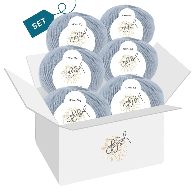 ggh Merino Deluxe - 300g Set (6x50g) - 006 - Hellgrau