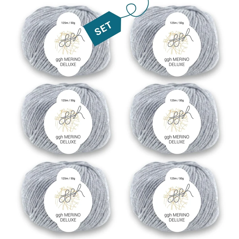 ggh Merino Deluxe - 300g Set (6x50g) - 005 - Grau