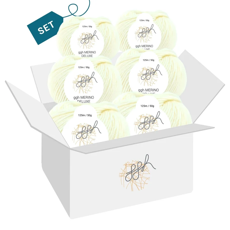 ggh Merino Deluxe - 300g Set (6x50g) - 003 - Wollweiß