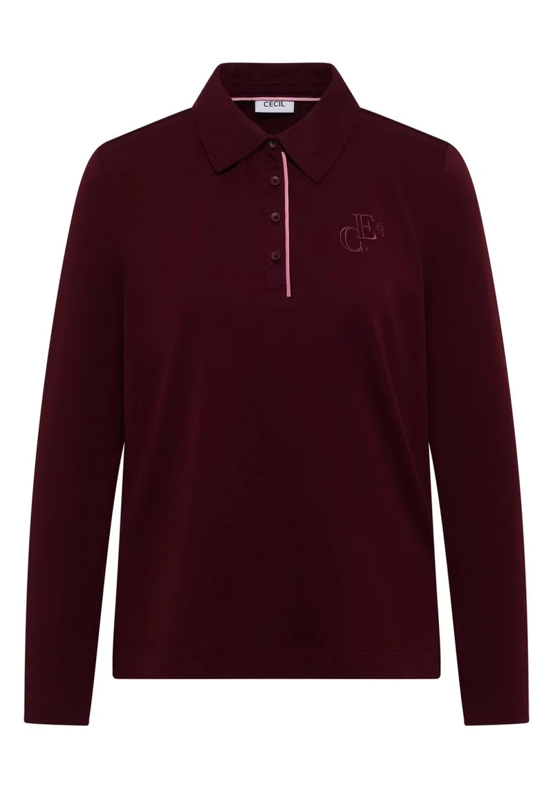 Langarm Poloshirt mit Knöpfen