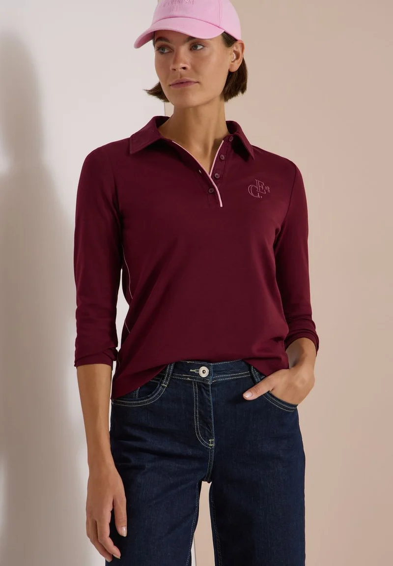 Langarm Poloshirt mit Knöpfen