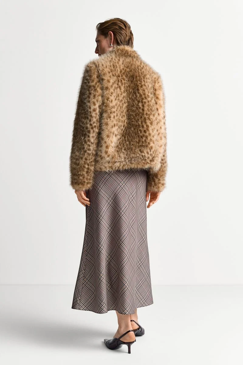 Marbled Faux Fur Jacket