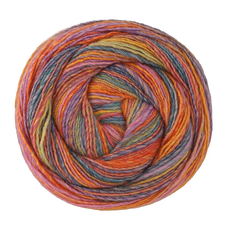 Lana Grossa Gomitolo Disegno 523 Flieder/Pistazie/Rosa/Rot-Orange/Orange/Petrol/Jeansblau