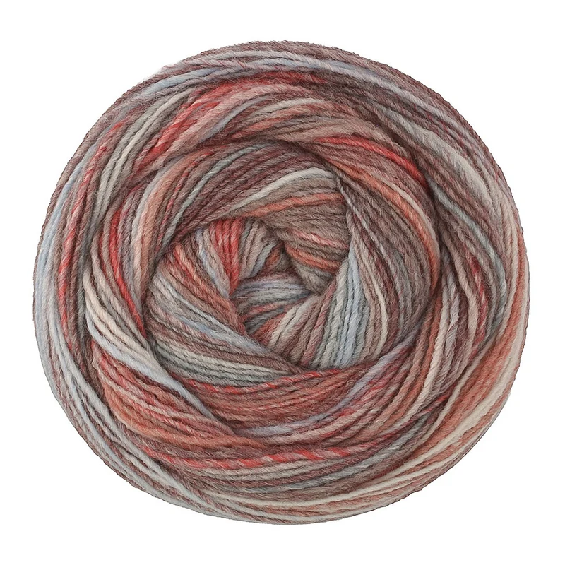 Lana Grossa Gomitolo Disegno 521 Graubraun/Blaugrau/Rosenholz/Creme/Hellblau/Dunkelrot/Taupe