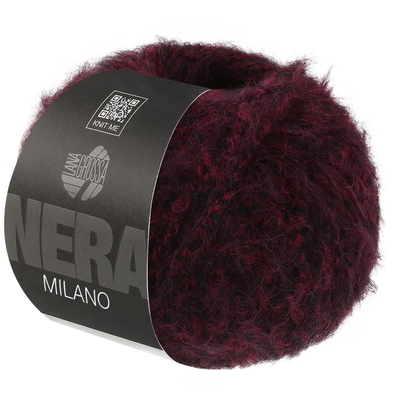Lana Grossa Milano 012 Dunkelrot/Schwarz meliert