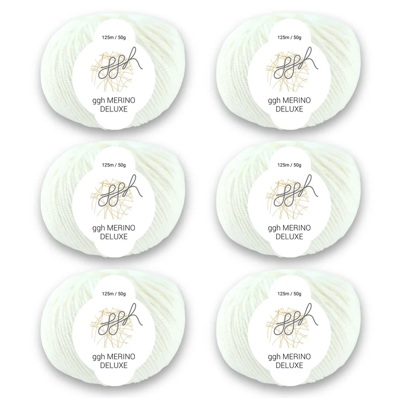 ggh Merino Deluxe - 300g Set (6x50g) - 002 - Weiß