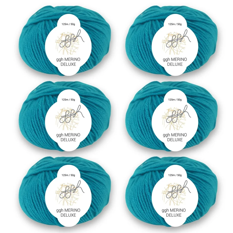 ggh Merino Deluxe - 300g Set (6x50g) - 025 - Ozeangrün