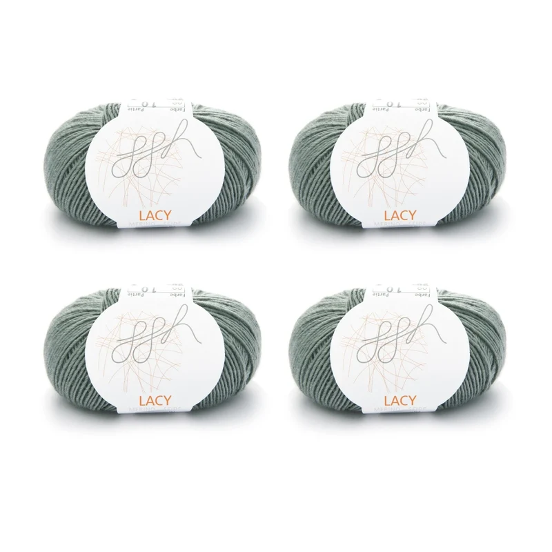 ggh Lacy | Set mit 4 x 25g (insg. 100g) - 009 - Grüngrau