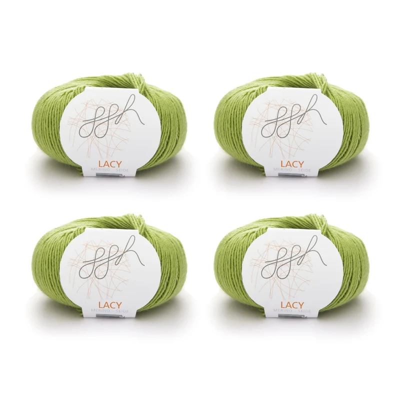 ggh Lacy | Set mit 4 x 25g (insg. 100g) - 006 - Apfelgrün