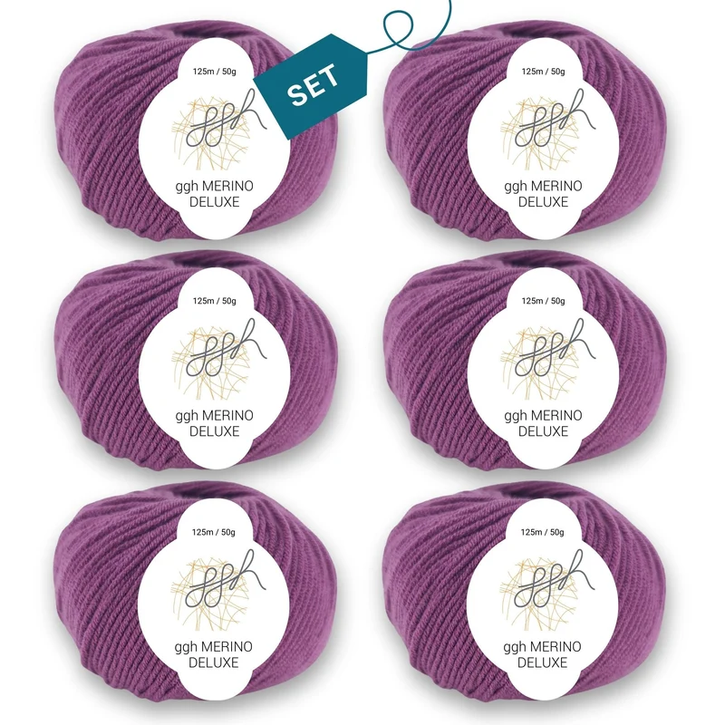 ggh Merino Deluxe - 300g Set (6x50g) - 016 - Granatrot