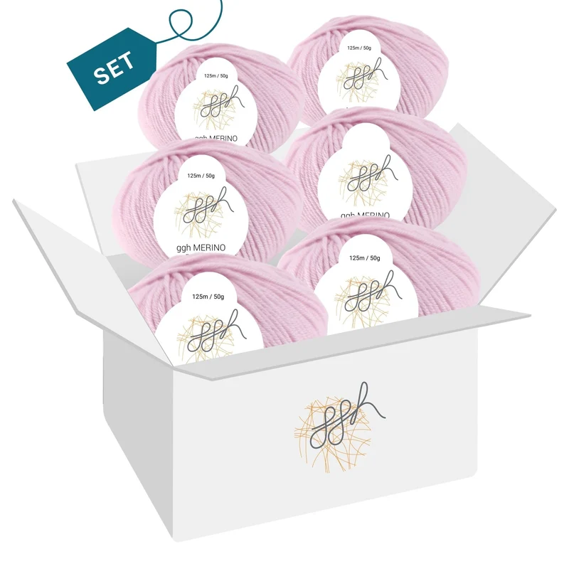 ggh Merino Deluxe - 300g Set (6x50g) - 015 - Zartrosa