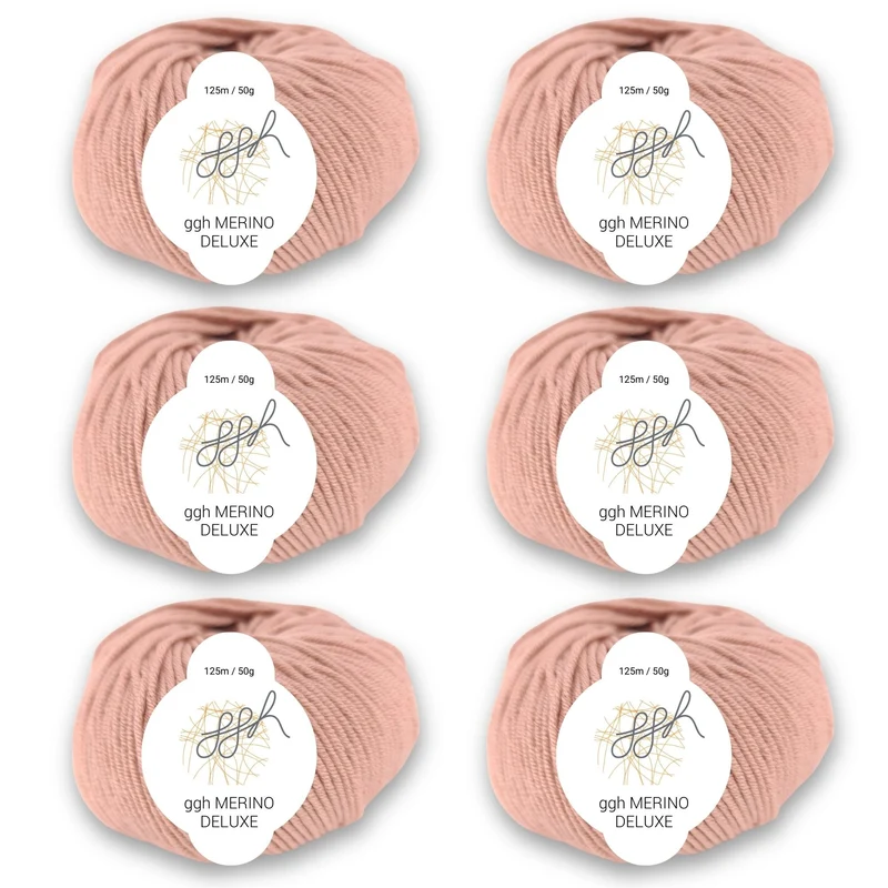 ggh Merino Deluxe - 300g Set (6x50g) - 014 - Flamingo Pink