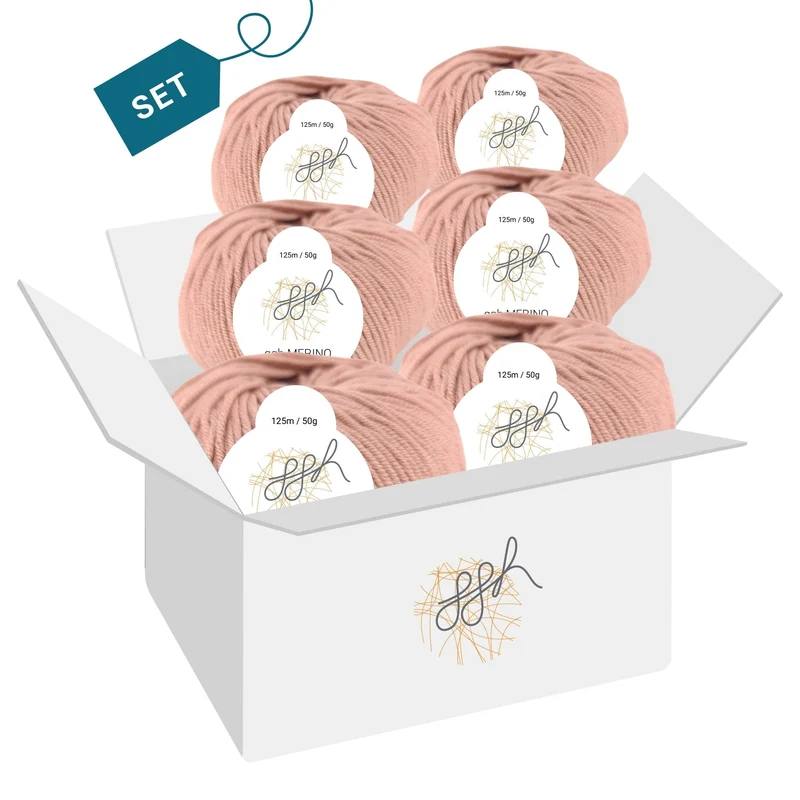 ggh Merino Deluxe - 300g Set (6x50g) - 014 - Flamingo Pink