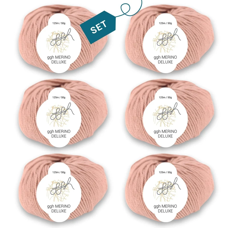 ggh Merino Deluxe - 300g Set (6x50g) - 014 - Flamingo Pink