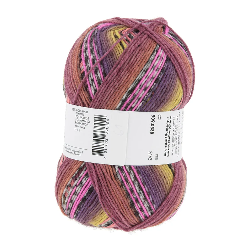 Lang Yarns Twin Soxx 4-fach 588 Rosa/Orange/Gelb/Lachs 1156 Optimistic