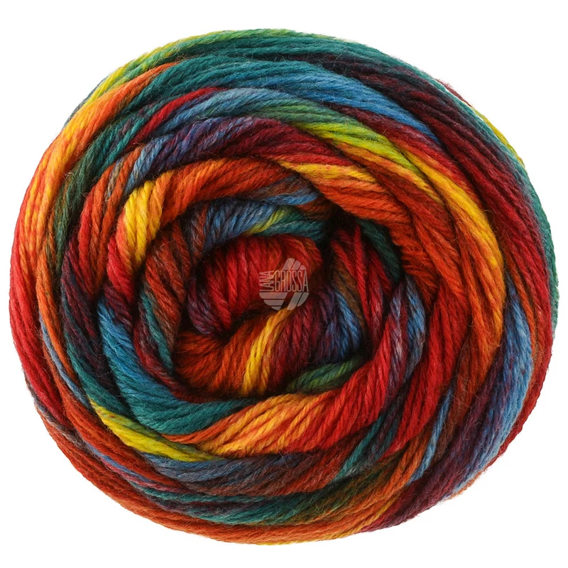 Lana Grossa Meilenweit 100 Fontana 5458 Limette/Zimtbraun/Dunkelorange/-Rot/Dunkel-/Hellgrün/Olive/Dunkelbraun/Blau/Gelb