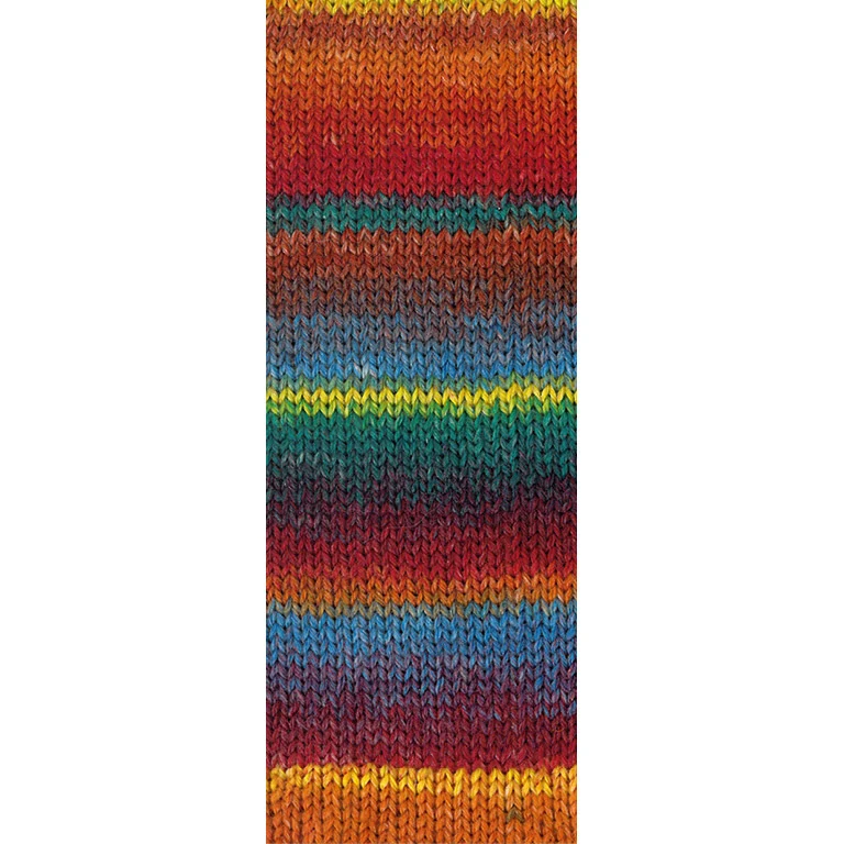Lana Grossa Meilenweit 100 Fontana 5458 Limette/Zimtbraun/Dunkelorange/-Rot/Dunkel-/Hellgrün/Olive/Dunkelbraun/Blau/Gelb