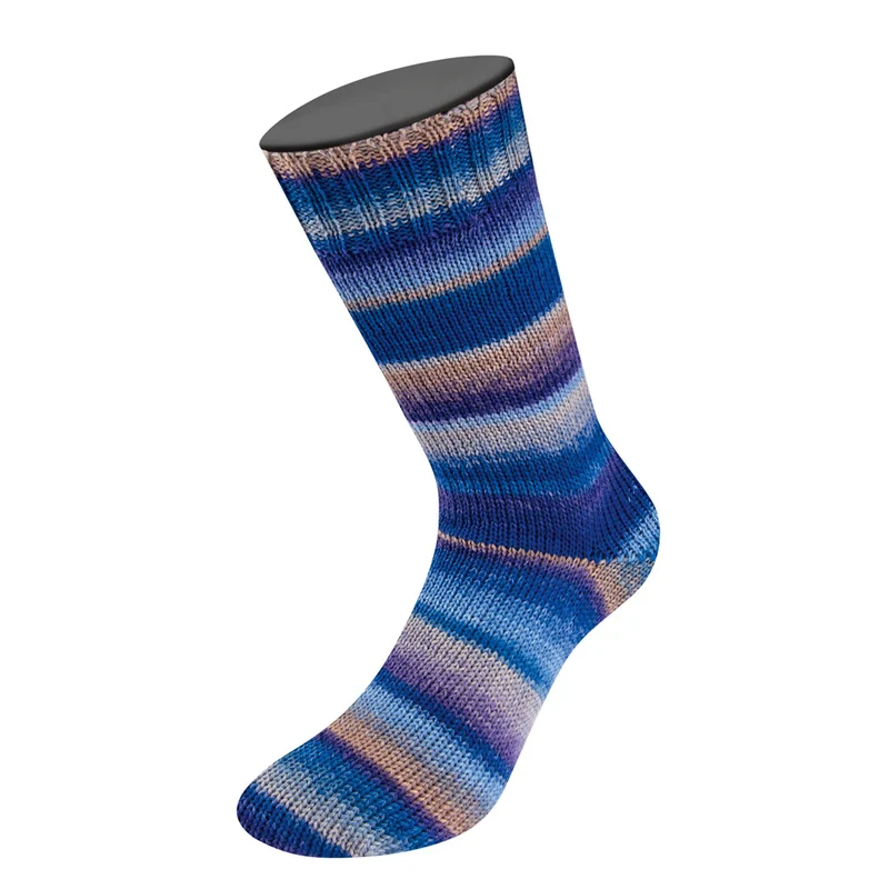 Lana Grossa Meilenweit 100 Fontana 5457 Marineblau/Tintenblau/Graublau/Kornblumenblau/Taupe/Graubeige