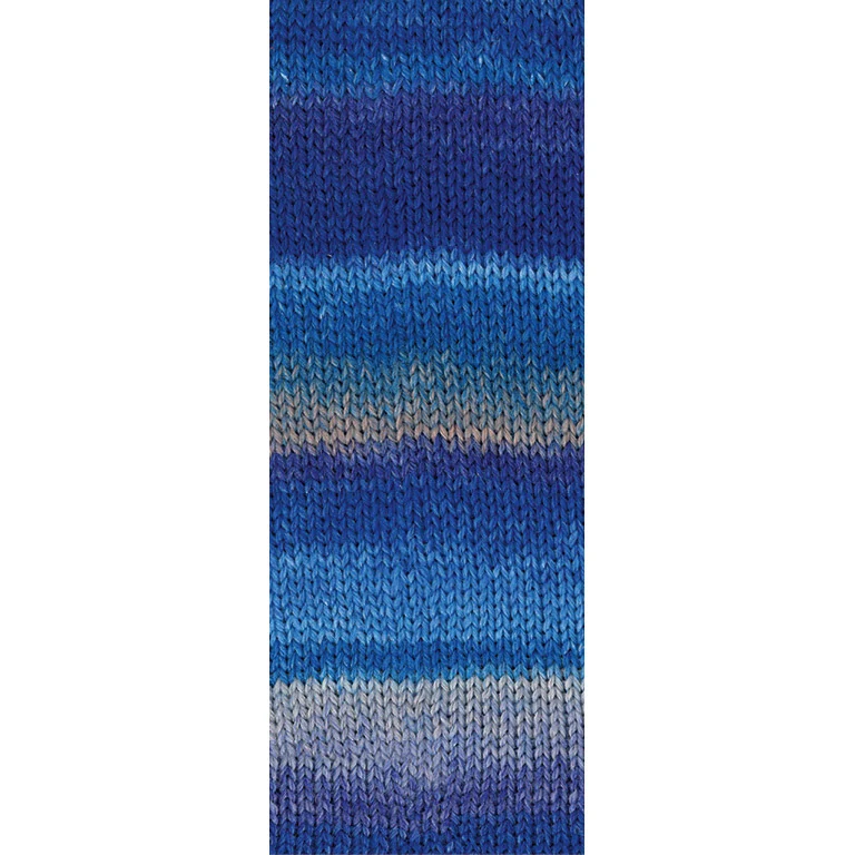 Lana Grossa Meilenweit 100 Fontana 5457 Marineblau/Tintenblau/Graublau/Kornblumenblau/Taupe/Graubeige