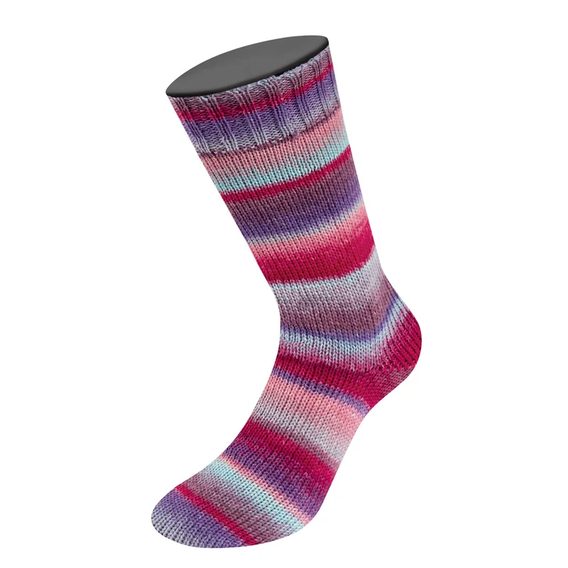 Lana Grossa Meilenweit 100 Fontana 5454 Fuchsia/Mint/Graubraun/Lila-Blau/Rosa/Mauve
