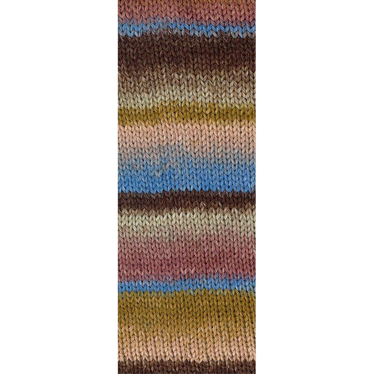 Lana Grossa Meilenweit 100 Fontana 5452 Dunkelbraun/Blau/Mokka/Graubraun/Taupe/Umbra/Rosenholz/Graublau