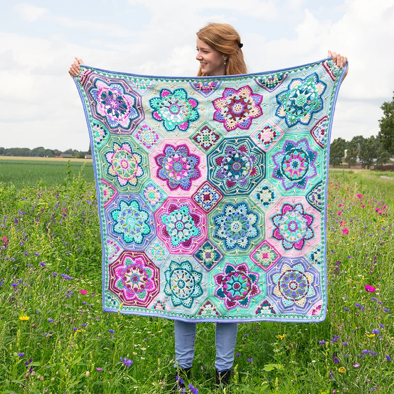 Persian Tiles Lavender Fields Decke – Häkelpaket
