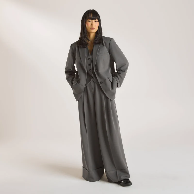 Übergroßer Blazer - Anthrazit