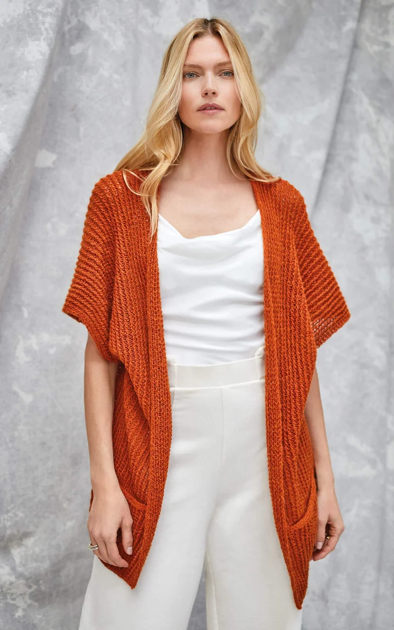 Weste mit Netzmuster - ECOPUNO - Strickset