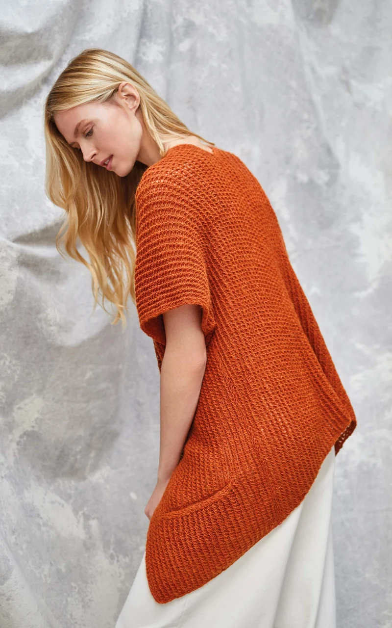 Weste mit Netzmuster - ECOPUNO - Strickset