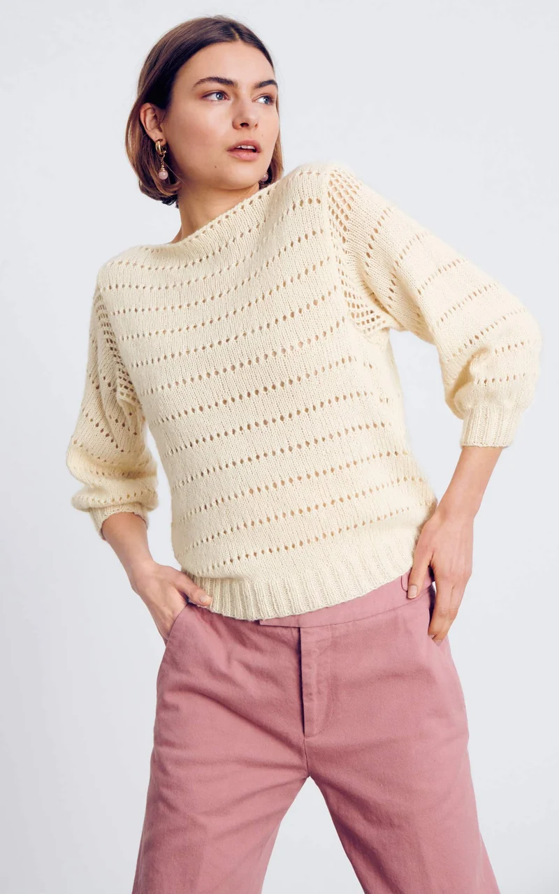 Pulli mit Lochmuster Damen - ECOPUNO - Strickset