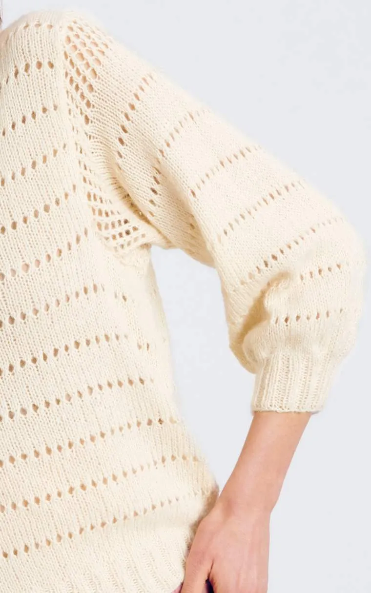 Pulli mit Lochmuster Damen - ECOPUNO - Strickset