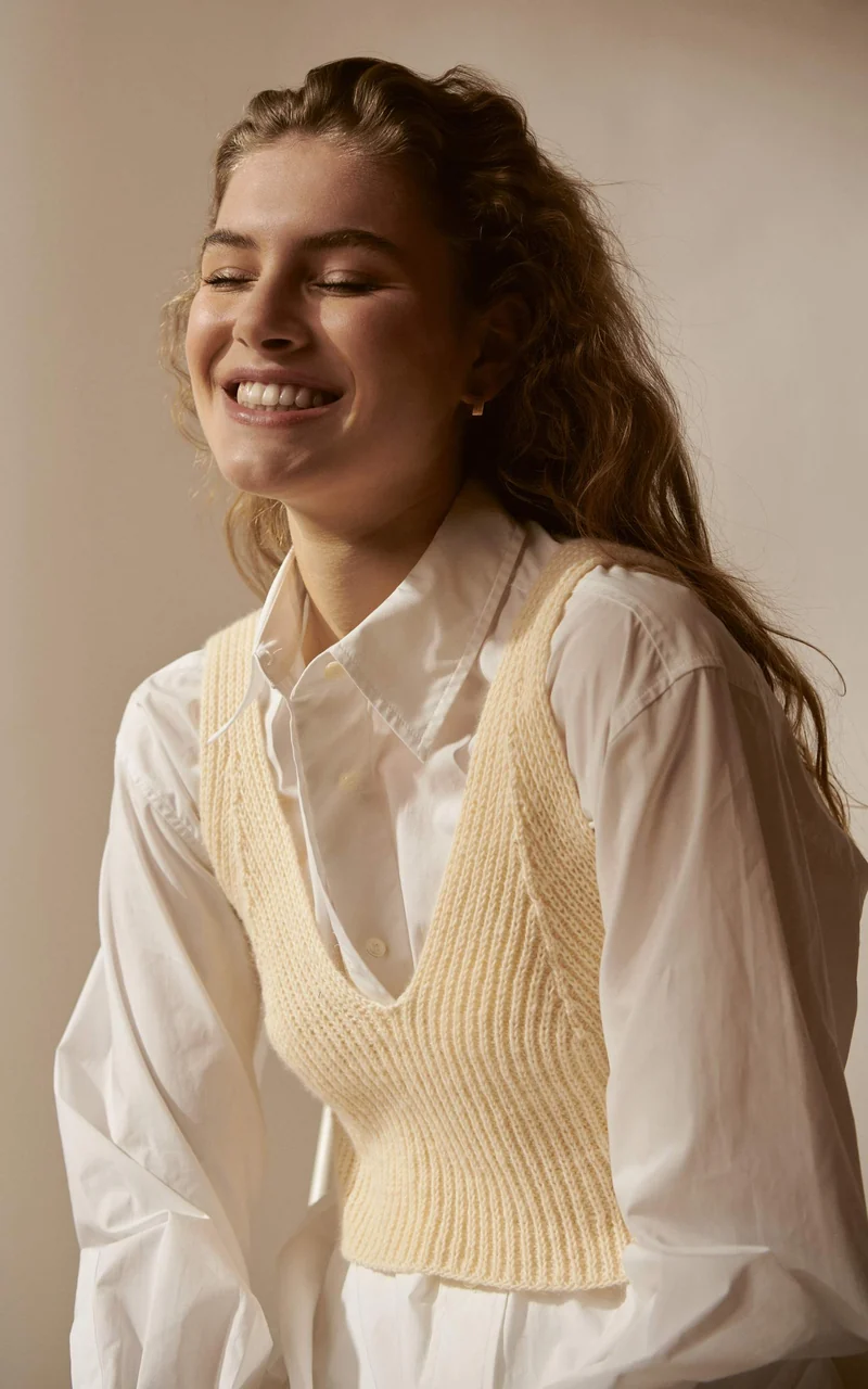Bustier-Top im Halbpatentmuster - ECOPUNO - Strickset