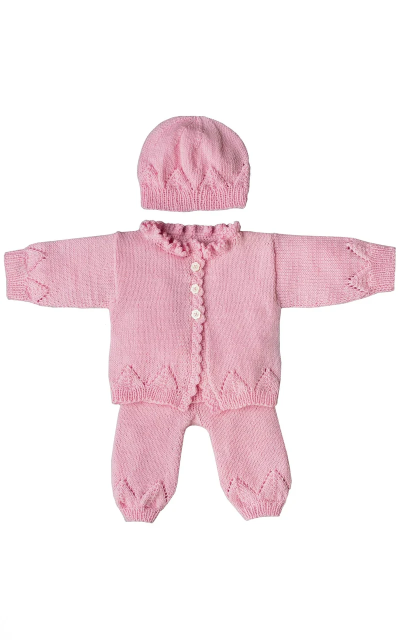 Baby Jacke mit Ajourmuster - THE MERRY MERINO 220 GOTS - Strickset