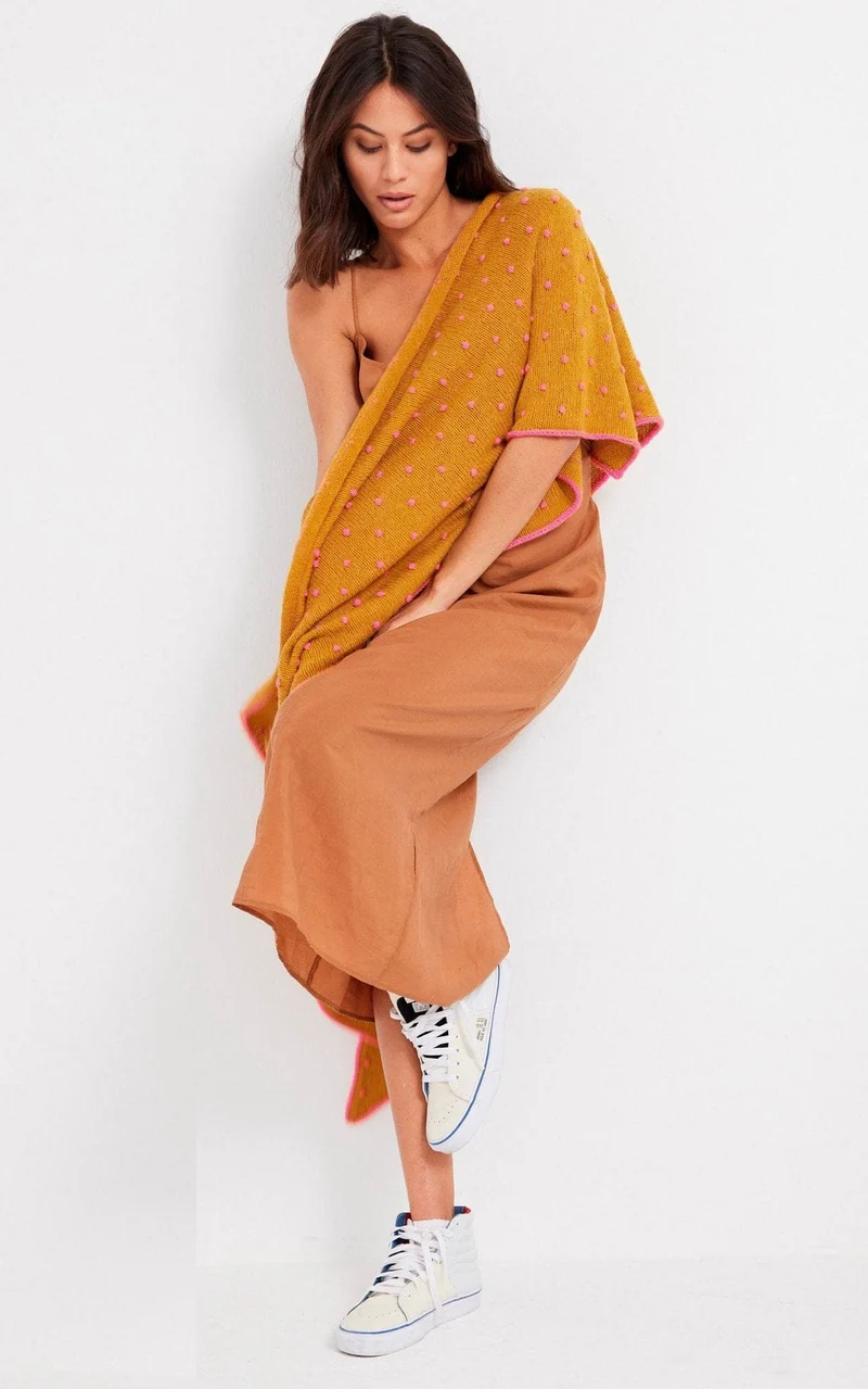 Schal mit Pünktchen - Ecopuno - Strickset
