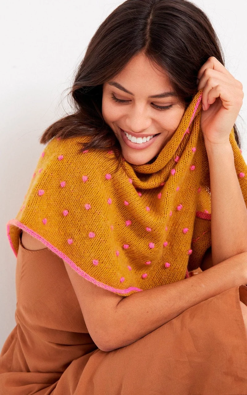 Schal mit Pünktchen - Ecopuno - Strickset