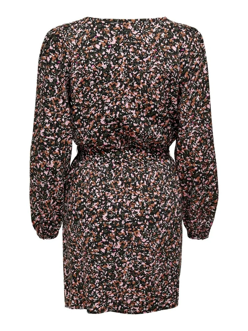 ONLALMA LIFE VIS L/S ALLY DRESS AOP WVN