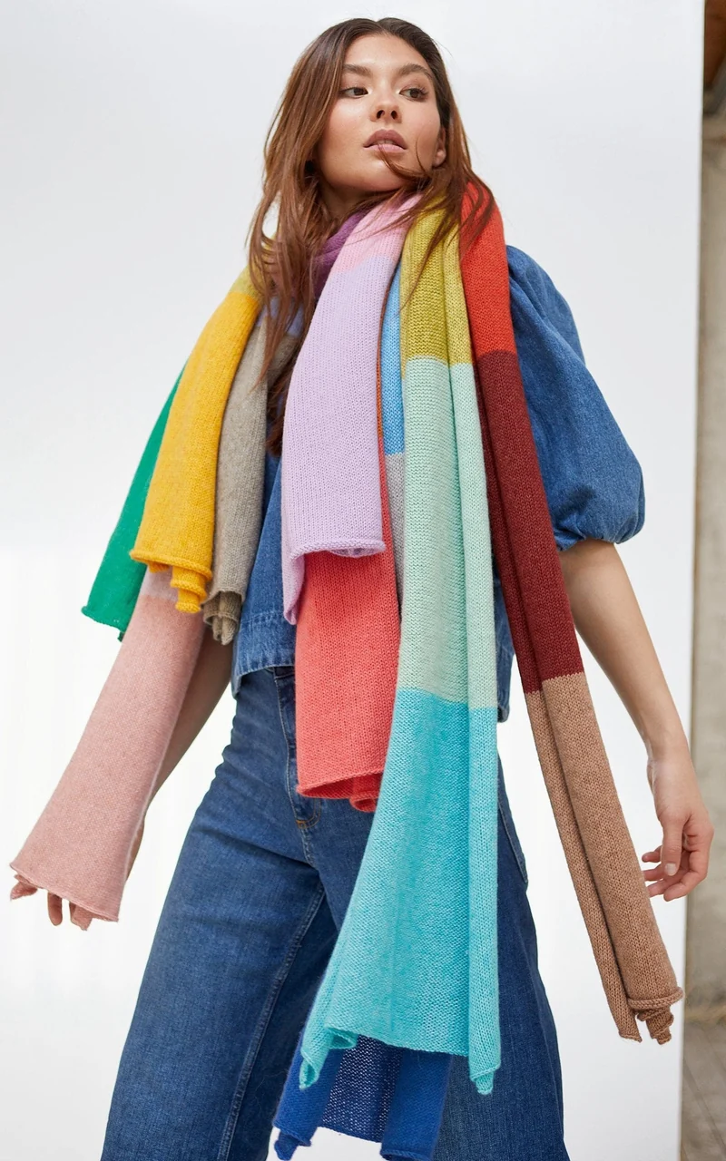 Schal mit Colorblocks - ECOPUNO - Strickset