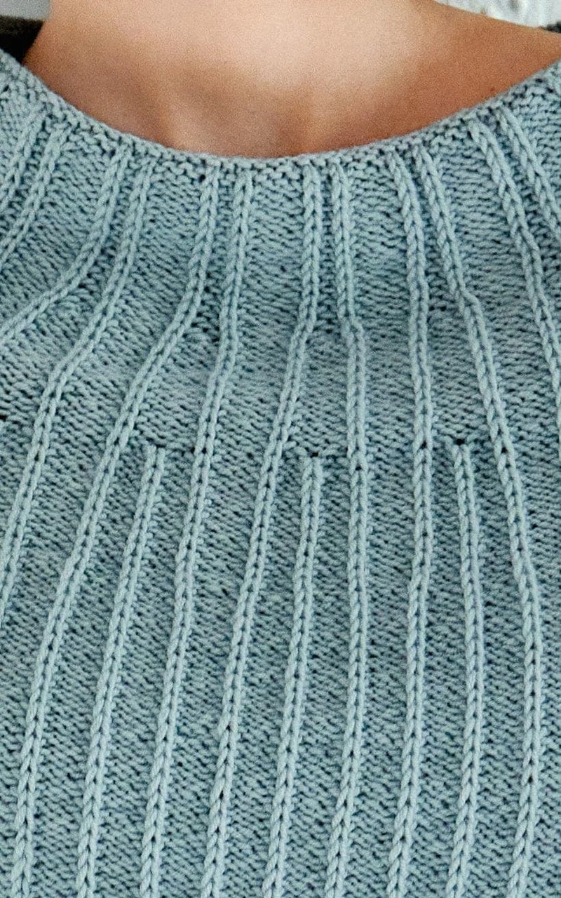 Kurzer Rundpassenpullover Damen - COOL WOOL - Strickset