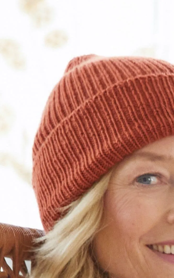Rippenmütze mit Umschlag - COOL WOOL - Strickset