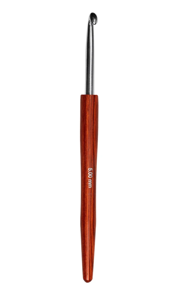 12 mm Wollhäkelnadel aus Alu mit Holzgriff